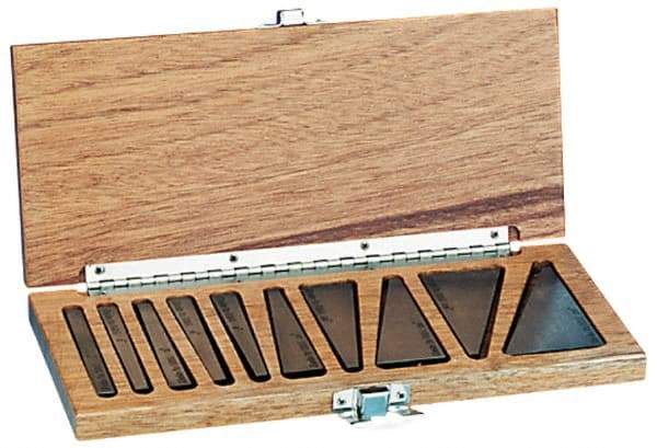 Suburban Tool - 0.25 to 30° Angle, 3 Inch Long, Steel, Angle Block Set - 1/4 Inch Thick, 0.0001 Inch Per Inch, 30 Arc Seconds Accuracy, Includes Fitted Wooden Case, 12 Pieces - Best Tool & Supply