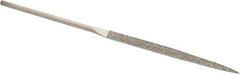 Value Collection - 5-1/2" OAL Fine Barrette Needle Diamond File - 13/64" Wide x 3/32" Thick, 2-3/4 LOC - Best Tool & Supply