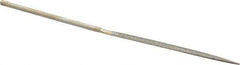 Value Collection - 5-1/2" OAL Medium Half Round Needle Diamond File - 13/64" Wide x 1/16" Thick, 2-3/4 LOC - Best Tool & Supply