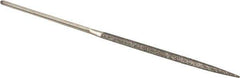 Value Collection - 5-1/2" OAL Coarse Triangular Needle Diamond File - 11/64" Wide x 5/64" Thick, 2-3/4 LOC - Best Tool & Supply