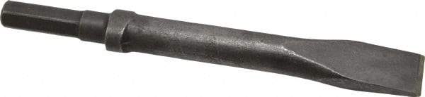 Made in USA - 1" Head Width, 9" OAL, 1/2" Shank Diam, Flat Chisel - Hex Drive, Hex Shank, Alloy Steel - Best Tool & Supply