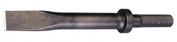 Made in USA - 1" Head Width, 9" OAL, 1/2" Shank Diam, Flat Chisel - Hex Drive, Hex Shank, Alloy Steel - Best Tool & Supply