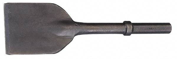 Made in USA - 5" Head Width, 11" OAL, 1-1/8" Shank Diam, Asphalt Cutter Chisel - Hex Drive, Hex Shank, Alloy Steel - Best Tool & Supply