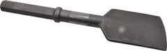 Made in USA - 5" Head Width, 17" OAL, 1-1/4" Shank Diam, Asphalt Cutter Chisel - Hex Drive, Hex Shank, Alloy Steel - Best Tool & Supply