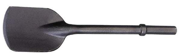 Made in USA - 5-1/2" Head Width, 22" OAL, 1-1/8" Shank Diam, Spade Chisel - Hex Drive, Hex Shank, Alloy Steel - Best Tool & Supply