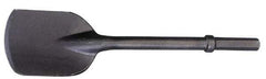 Made in USA - 5-1/2" Head Width, 22" OAL, 1-1/4" Shank Diam, Spade Chisel - Hex Drive, Hex Shank, Alloy Steel - Best Tool & Supply