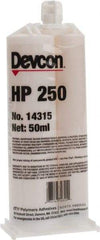 Devcon - 50 mL Cartridge Two Part Epoxy - 65 min Working Time, 3,200 psi Shear Strength, Series HP250 - Best Tool & Supply