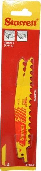 Starrett - 6" Long x 3/4" Thick, Bi-Metal Reciprocating Saw Blade - Tapered Profile, 3 TPI, Toothed Edge, Universal Shank - Best Tool & Supply