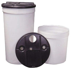 Made in USA - 30 Gallon Tapered Cylinder Plastic Tank - 23" High x 22" Diam - Best Tool & Supply