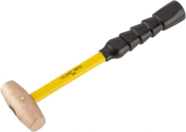 No-Mar - 2 Lb Head 1-1/4" Face Brass Hammer - Fiberglass Handle - Best Tool & Supply