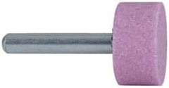 Grier Abrasives - 1" Head Diam x 1/2" Thickness, W218, Cylinder End, Aluminum Oxide Mounted Point - Best Tool & Supply