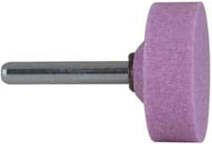 Grier Abrasives - 1-1/2 x 1/2" Head Diam x Thickness, W236, Cylinder, Aluminum Oxide Mounted Point - Best Tool & Supply