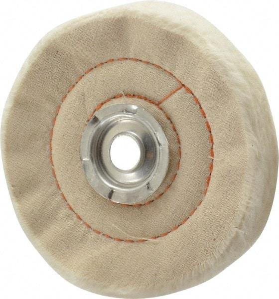 Dico - 4" Diam x 3/4" Thick Unmounted Buffing Wheel - Cushion Sewn, 1/2" Arbor Hole, Medium Density - Best Tool & Supply