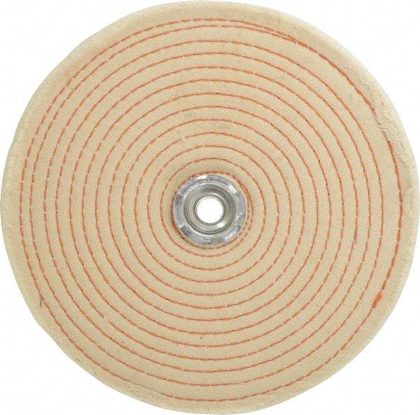 Dico - 8" Diam x 1/2" Thick Unmounted Buffing Wheel - Spiral Sewn, 1/2" Arbor Hole, Coarse Grade - Best Tool & Supply