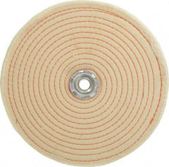 Dico - 8" Diam x 1/2" Thick Unmounted Buffing Wheel - Spiral Sewn, 1/2" Arbor Hole, Coarse Grade - Best Tool & Supply