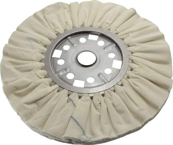 Divine Brothers - 12" Diam x 1/2" Thick Unmounted Buffing Wheel - Ventilated Bias Cut, 1-1/4" Arbor Hole - Best Tool & Supply