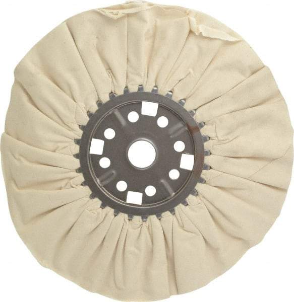 Divine Brothers - 14" Diam x 1/2" Thick Unmounted Buffing Wheel - Ventilated Bias Cut, 1-1/4" Arbor Hole - Best Tool & Supply