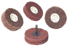 Standard Abrasives - 4" Diam x 2" Thick, Medium Mounted Scrubber Buffing Wheel - 2 Ply, Very Fine Grade, 1/4" Shank Diam, 6,000 RPM - Best Tool & Supply