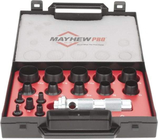 Mayhew - 16 Piece, 1/8 to 1-3/16", Hollow Punch Set - Comes in Plastic Case - Best Tool & Supply