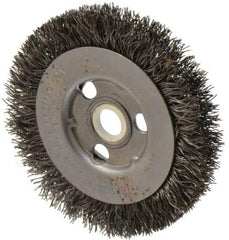 Anderson - 3" OD, 1/2" Arbor Hole, Crimped Steel Wheel Brush - 11/32" Face Width, 13/16" Trim Length, 0.0118" Filament Diam, 6,000 RPM - Best Tool & Supply