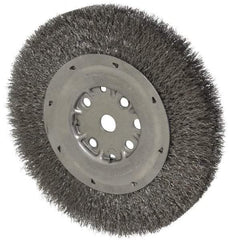 Anderson - 8" OD, 5/8" Arbor Hole, Crimped Steel Wheel Brush - 3/4" Face Width, 1-1/2" Trim Length, 0.0104" Filament Diam, 4,500 RPM - Best Tool & Supply