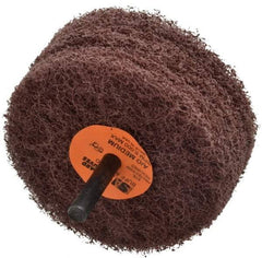 Standard Abrasives - 3" Diam, Medium Mounted Scrubber Buffing Wheel - 3 Ply, Medium Grade, 1/4" Shank Diam, 8,000 RPM - Best Tool & Supply