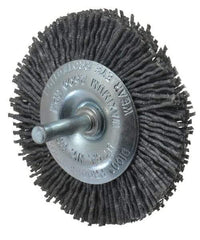 Dico - 3" OD, 1/4" Shank Diam, Crimped Nylon Wheel Brush - 3/8" Face Width - Best Tool & Supply