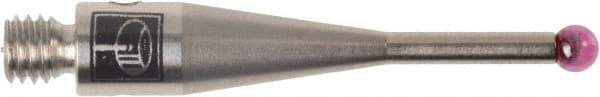 Renishaw - 0.0787 Inch Ball Diameter, Stainless Steel Stem, M3 Thread, Ruby Point Ball Tip CMM Stylus - 0.378 Inch Working Length, 0.05 Inch Stem Diameter, 0.8268 Inch Overall Length - Best Tool & Supply