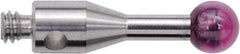 Renishaw - 0.1181 Inch Ball Diameter, Stainless Steel Stem, M2 Thread, Ruby Point Ball Tip CMM Stylus - 0.2756 Inch Working Length, 0.0591 Inch Stem Diameter, 0.3937 Inch Overall Length - Best Tool & Supply