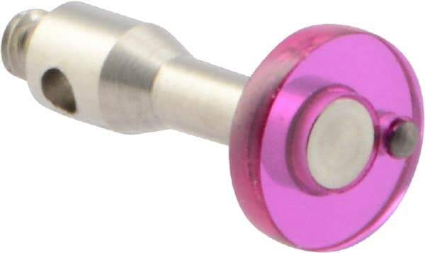 Renishaw - 0.24 Inch Ball Diameter, Stainless Steel Stem, M2 Thread, Ruby Point Disc Tip CMM Stylus - 1.2 mm Working Length, 0.0787 Inch Stem Diameter, 10 mm Overall Length - Best Tool & Supply