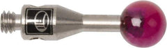 Renishaw - 0.1575 Inch Ball Diameter, Stainless Steel Stem, M2 Thread, Ruby Point Ball Tip CMM Stylus - 0.3937 Inch Working Length, 0.0591 Inch Stem Diameter, 0.3937 Inch Overall Length - Best Tool & Supply