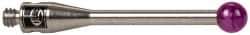 Renishaw - 0.1181 Inch Ball Diameter, Stainless Steel Stem, M2 Thread, Ruby Point Ball Tip CMM Stylus - 0.6693 Inch Working Length, 0.0591 Inch Stem Diameter, 0.7874 Inch Overall Length - Best Tool & Supply