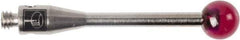 Renishaw - 0.1575 Inch Ball Diameter, Stainless Steel Stem, M2 Thread, Ruby Point Ball Tip CMM Stylus - 0.7874 Inch Working Length, 0.0591 Inch Stem Diameter, 0.7874 Inch Overall Length - Best Tool & Supply