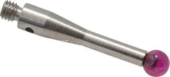 Renishaw - 0.1575 Inch Ball Diameter, Stainless Steel Stem, M3 Thread, Ruby Point Ball Tip CMM Stylus - 0.6772 Inch Working Length, 0.0984 Inch Stem Diameter, 0.8268 Inch Overall Length - Best Tool & Supply