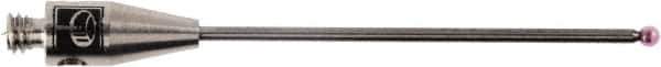 Renishaw - 0.0394 Inch Ball Diameter, Carbide Stem, M2 Thread, Ruby Point Ball Tip CMM Stylus - 0.8071 Inch Working Length, 0.028 Inch Stem Diameter, 1.0827 Inch Overall Length - Best Tool & Supply