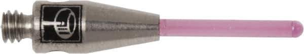 Renishaw - 0.0394 Inch Ball Diameter, Stainless Steel Stem, M2 Thread, Ruby Point Ball Tip CMM Stylus - 0.315 Inch Working Length, 0.5906 Inch Overall Length - Best Tool & Supply