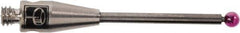 Renishaw - 0.0591 Inch Ball Diameter, Carbide Stem, M2 Thread, Ruby Point Ball Tip CMM Stylus - 1/2 Inch Working Length, 0.0394 Inch Stem Diameter, 0.7874 Inch Overall Length - Best Tool & Supply