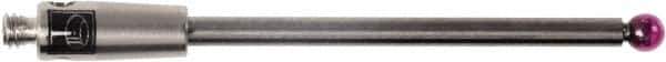 Renishaw - 0.0787 Inch Ball Diameter, Carbide Stem, M2 Thread, Ruby Point Ball Tip CMM Stylus - 0.8858 Inch Working Length, 0.0591 Inch Stem Diameter, 1.1811 Inch Overall Length - Best Tool & Supply