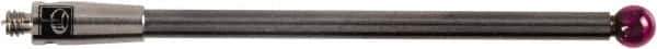 Renishaw - 0.1181 Inch Ball Diameter, Carbide Stem, M2 Thread, Ruby Point Ball Tip CMM Stylus - 1.4567 Inch Working Length, 0.0787 Inch Stem Diameter, 1.5748 Inch Overall Length - Best Tool & Supply