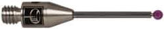 Renishaw - 0.0591 Inch Ball Diameter, Carbide Stem, M3 Thread, Ruby Point Ball Tip CMM Stylus - 1/2 Inch Working Length, 0.0394 Inch Stem Diameter, 0.7874 Inch Overall Length - Best Tool & Supply