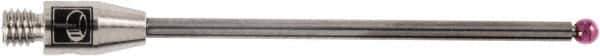 Renishaw - 0.0787 Inch Ball Diameter, Carbide Stem, M3 Thread, Ruby Point Ball Tip CMM Stylus - 1.2795 Inch Working Length, 0.0591 Inch Stem Diameter, 1.5748 Inch Overall Length - Best Tool & Supply