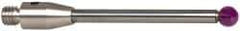 Renishaw - 3 mm Ball Diameter, Carbide Stem, M5 Thread, Ruby Point Ball Tip CMM Stylus - 15.89 mm Working Length, 2 mm Stem Diameter, 25 mm Overall Length - Best Tool & Supply