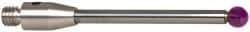 Renishaw - 0.0984 Inch Ball Diameter, Carbide Stem, M3 Thread, Ruby Point Ball Tip CMM Stylus - 1/2 Inch Working Length, 0.0787 Inch Stem Diameter, 0.7953 Inch Overall Length - Best Tool & Supply