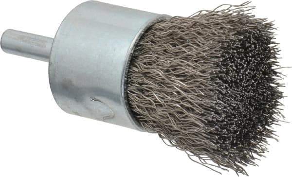 Anderson - 1" Brush Diam, Crimped, End Brush - 1/4" Diam Shank, 22,000 Max RPM - Best Tool & Supply