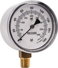 Gast - 1/4" NPT psi Pressure Gauge - 0-60 psi Pressure, 0-400 Millibars - Best Tool & Supply