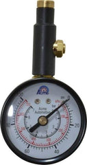 Acme - 0 to 100 psi Dial Straight Tire Pressure Gauge - Closed Check - Best Tool & Supply