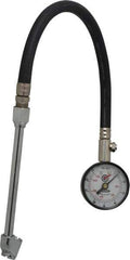 Acme - 0 to 160 psi Dial Dual Tire Pressure Gauge - Closed Check, 12' Hose Length - Best Tool & Supply