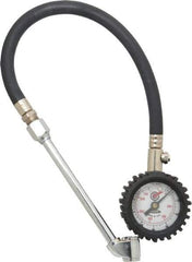 Acme - 0 to 160 psi Dial Dual Tire Pressure Gauge - Closed Check, 12' Hose Length - Best Tool & Supply