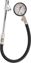 Acme - 0 to 160 psi Dial Straight Dual Tire Pressure Gauge - Closed Check, 12' Hose Length - Best Tool & Supply