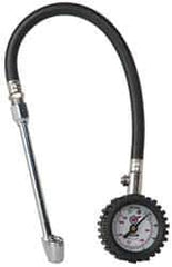 Acme - 0 to 160 psi Dial Straight Dual Tire Pressure Gauge - Closed Check, 12' Hose Length - Best Tool & Supply